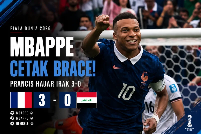 Mbappe Cetak Brace! Prancis Hajar Irak 3-0 di Piala Dunia 2026.webp